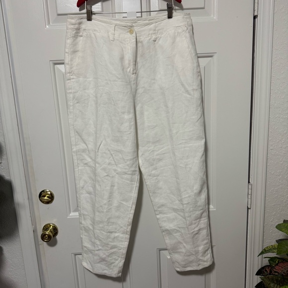 Poetry 100% Linen White Pants Women’s Size US 12